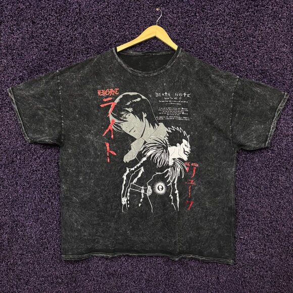 Death Note Light and Ryuk acid wash anime T-Shirt Size 3XL - Picture 1 of 4